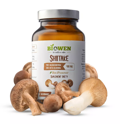 Grzyby shiitake ekstrakt bezglutenowy 400 mg 90 kapsułek - Hempking (BIO)