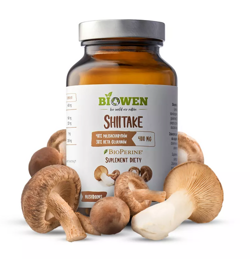 Grzyby shiitake ekstrakt bezglutenowy 400 mg 90 szt. - Biowen