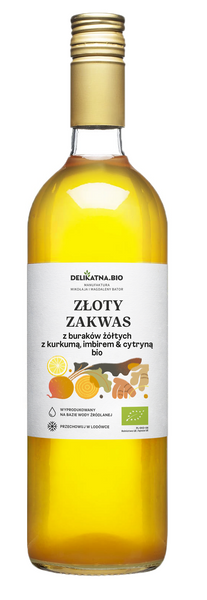 Złoty Zakwas z Buraków z Imbirem i Kurkumą 700ml - Zakwasownia