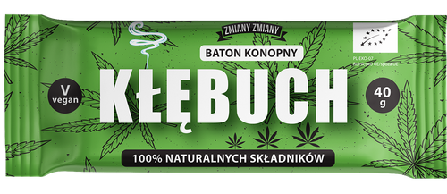 Baton Bakaliowy Z Nasionami Konopi "Kłębuch" Bezglutenowy Bio 40 G - Zmiany Zmiany