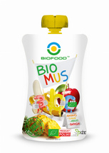 Mus do wyciskania ananas banan jabłko bezglutenowy 120 g - Bio Food (BIO)