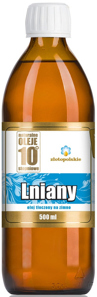 Olej lniany tłoczony na zimno 500 ml - Złoto Polskie