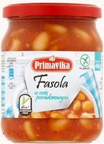 Fasola w sosie pomidorowym bezglutenowa 440 g - Primavika