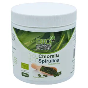 Chlorella pyrenoidosa i spirulina 560 szt. - Bio Organic Foods (EKO)