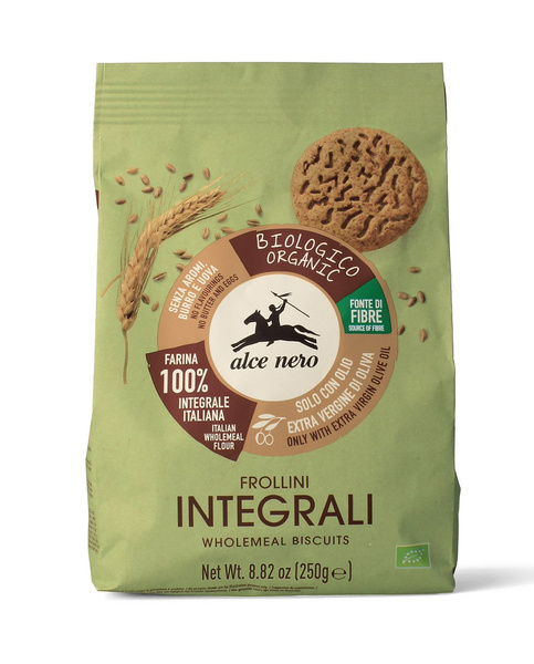 Ciastka pełnoziarniste z oliwą z oliwek extra virgin 6,7 % 250 g - Alce Nero (EKO)