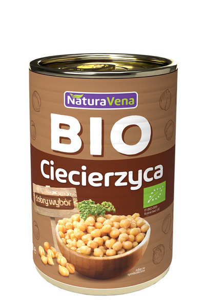 Ciecierzyca konserwowa w zalewie bez dodatku soli 400 g (240 g) - Naturavena (BIO)