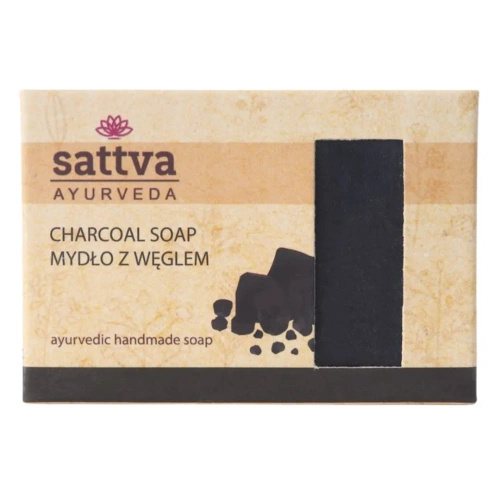Mydło w kostce do ciała z węglem aktywnym 125 g - Sattva