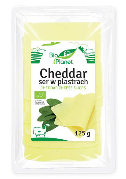 Ser cheddar w plastrach 125 g - Bio Planet (BIO)