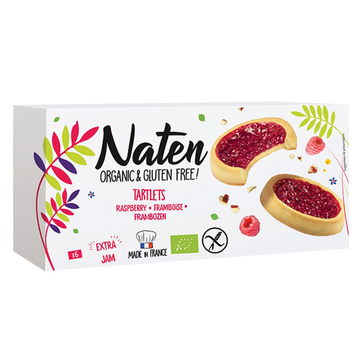 Ciastka Tartaletki z Dżemem Malinowym Bezglutenowe 130g - Naten