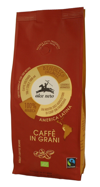 Kawa Ziarnista 100% Arabica Fair Trade 500g - Alce Nero