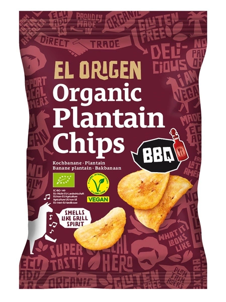 Chipsy Z Plantana Bbq Bezglutenowe Bio 80 G - El Origen