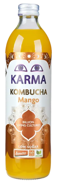 Kombucha z mango (niska zawartość cukrów) fair for life demeter 500 ml - Karma Kombucha (BIO)