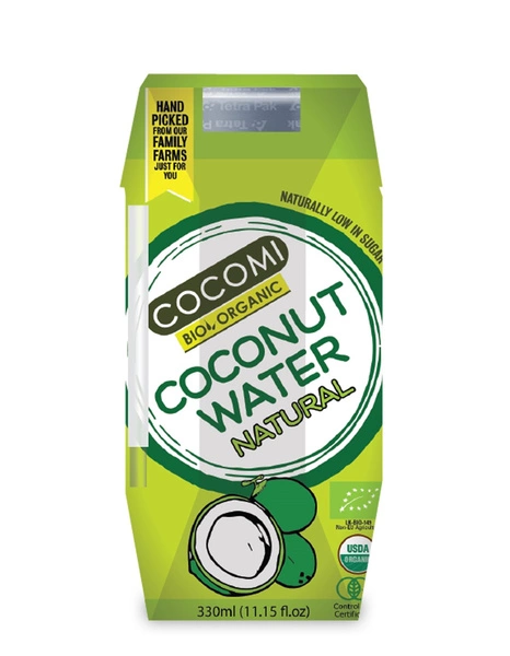 Woda Kokosowa Naturalna 100% Ze Słomką 330ml  BIO EKO - COCOMI