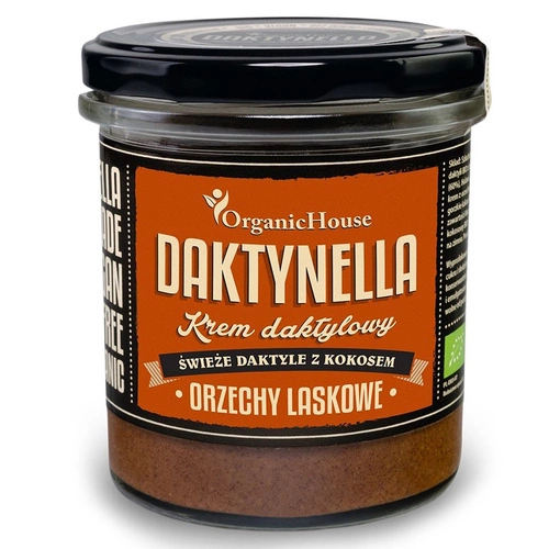 Krem Kokosowo   Daktylowy Orzechy Laskowe Bezglutenowy Bio 280 G  -  ORGANIC HOUSE (DAKTYNELLA)