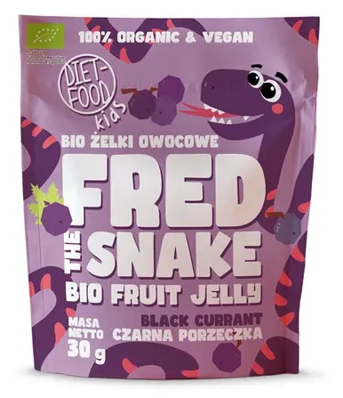 Wegańskie żelki bez żelatyny czarna porzeczka 30 g - DIET-FOOD (EKO)