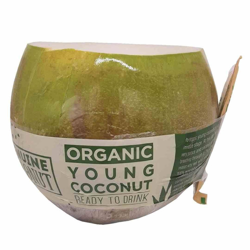 Kokos młody ze słomką (ok. 0,8 kg) - Genuine Coconut (EKO)