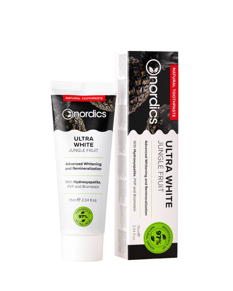 Pasta do zębów ultra white jungle fruit bez fluoru eco 75 ml - Nordics