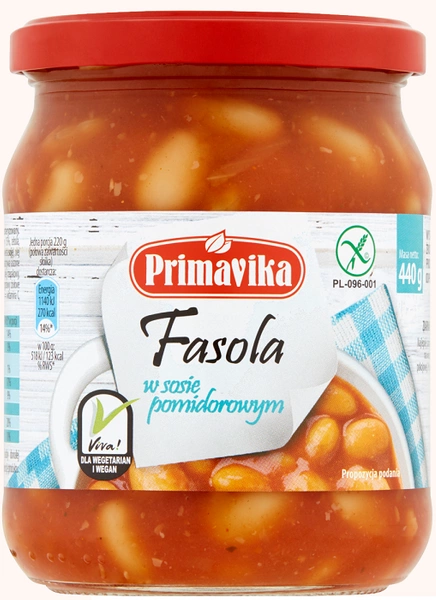 Fasola w Sosie Pomidorowym 440g - Primavika