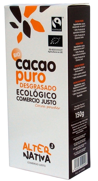 Kakao W Proszku Fair Trade Bezglutenowe Bio 150 G  -  ALTERNATIVA