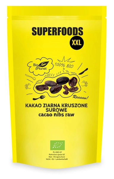 Kakao Ziarno Kruszone Surowe Kakaowiec 600 g - Bio Planet