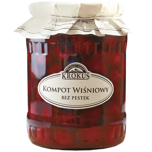 Kompot Wiśniowy Drylowany Wiśnie 700g - Krokus