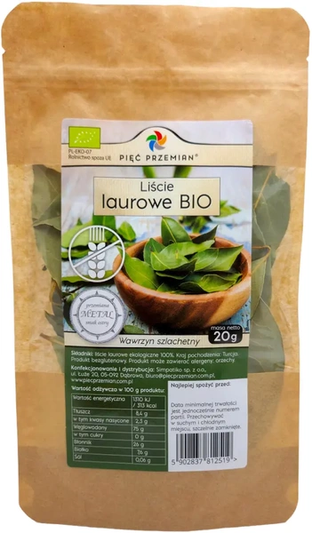 Liść Laurowy Bezglutenowy Bio 20 G - Pięć Przemian