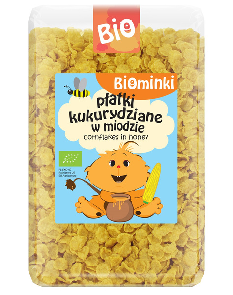 Płatki kukurydziane w miodzie 500 g - Biominki (BIO)