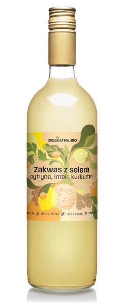 Zakwas Z Selera Z Cytryną, Imbirem I Kurkumą Bio 700 Ml - Delikatna (Zakwasownia)