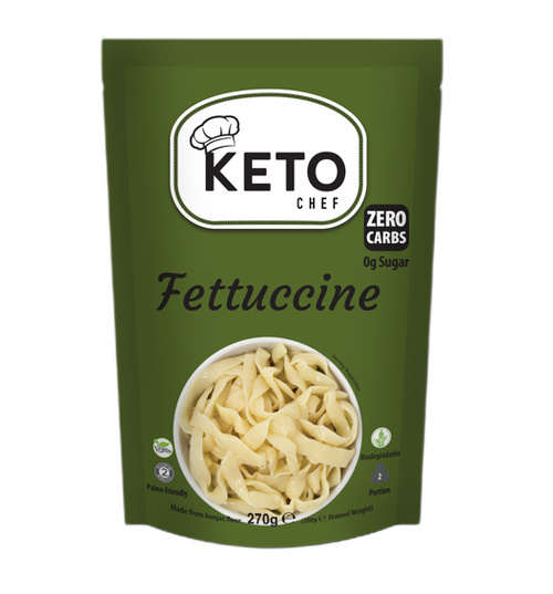 Makaron konjac fettuccine bezglutenowy 270 g (200 g) - Keto Chef (EKO)