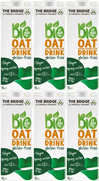 Napój owsiany naturalny bezglutenowy 6 x 1 l - The Bridge (EKO)