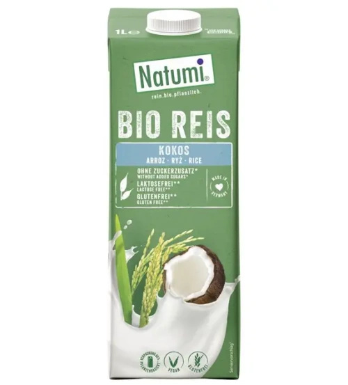 Napój ryżowo kokosowy bez dodatku cukru bezglutenowy 8 x 1 l - Natumi (EKO)