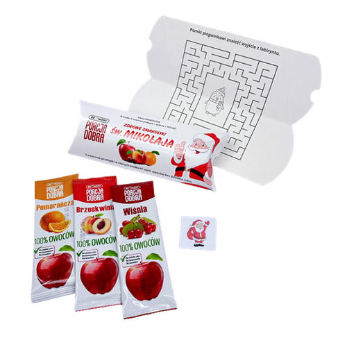 Smakołyki od świętego mikołaja (3 owocowe przekąski + tatuaż) 48 g - Porcja Dobra
