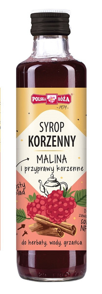 Syrop korzenny z malinami 250 ml - Polska Róża