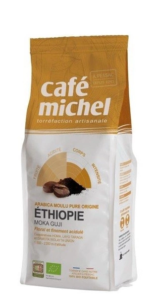 Kawa Mielona Arabica 100 % Moka Sidamo Etiopia Fair Trade Bio 250 G  -  CAFE MICHEL