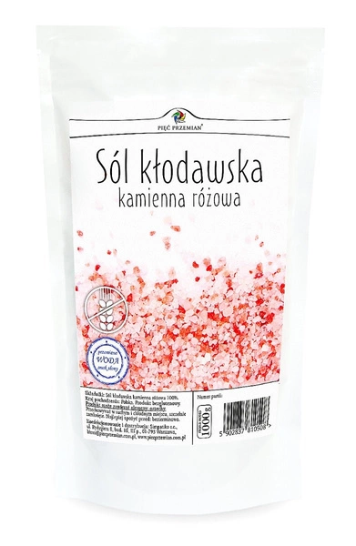 Sól Kłodawska Kamienna Różowa 1kg - Pięć Przemian