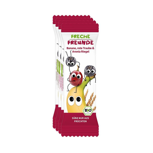 Baton Zbożowy Banan-Winogrono-Aronia 4x23g - Freche Freunde