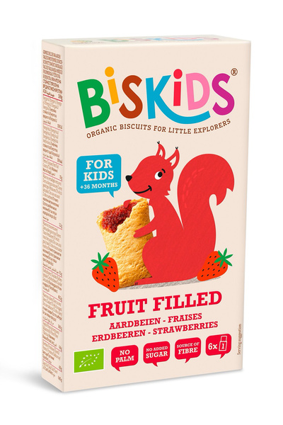 Ciasteczka z nadzieniem truskawkowym od 3 lat 120 g - Biskids (EKO)