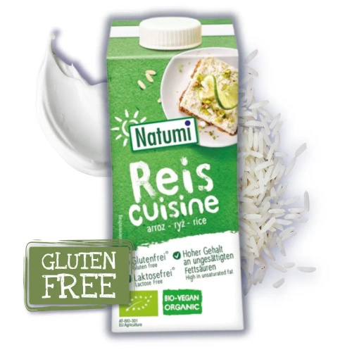 Krem ryżowy do gotowania i pieczenia bez dodatku cukru bezglutenowy 200 ml - Natumi (EKO)