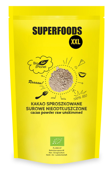 KAKAO SPROSZKOWANE SUROWE NIEODTŁUSZCZONE BIO 400 g - BIO PLANET