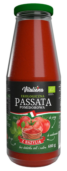 Sos pomidorowy passata z bazylią 680 g - Vitaliana (EKO)