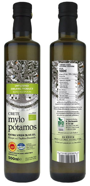 Oliwa z oliwek extra virgin niefiltrowana 500 ml - Mylopotamos (EKO)