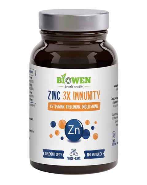 Cynk 3X immunity bezglutenowy 100 szt. - Biowen