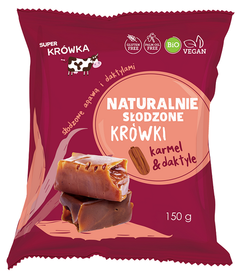 Krówki słodzone agawą i daktylami bezmleczne bezglutenowe 150 g - Me Gusto (EKO)
