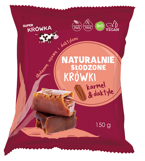 Krówki słodzone agawą i daktylami bezmleczne bezglutenowe 150 g - Me Gusto - Super Krówka (BIO)