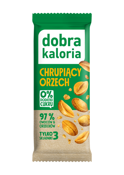 Baton Owocowy Chrupiący Orzech 35g - Dobra Kaloria