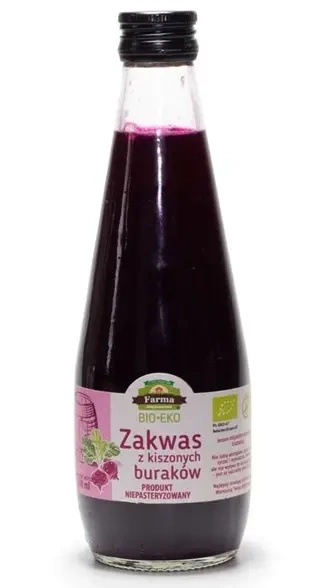 Zakwas z kiszonych buraków bezglutenowy 300 ml - Farma Świętokrzyska (EKO)
