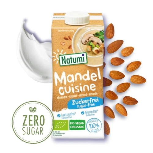 Krem migdałowy do gotowania i pieczenia bez cukru bezglutenowy 200 ml - Natumi (EKO)