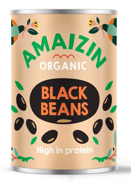 Fasola czarna w zalewie bezglutenowa 400 g (240 g) - Amaizin (EKO)