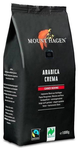 Kawa Ziarnista Arabica 100 % Crema Fair Trade Bio 1 Kg  -  MOUNT HAGEN