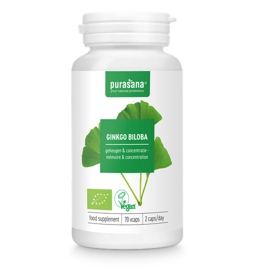 MIŁORZĄB JAPOŃSKI BIO (GINKGO BILOBA) 70 KAPSUŁEK (250 mg) - PURASANA